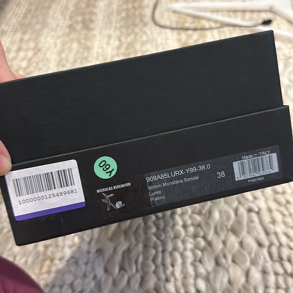 Nicholas Kirkwood Monstera Leaf-Embellished Glitter Sandals - Picture 5 of 9